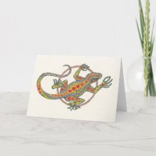 "Luck女性"トカゲNotecard カード