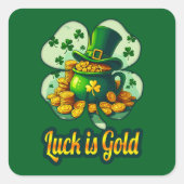 Luck Is Gold St Patrick’s Day - Autocolante スクエアシール (正面)