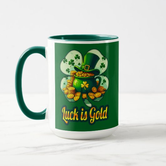 Luck Is Gold St Patrick’s Day - caneca マグカップ (左)