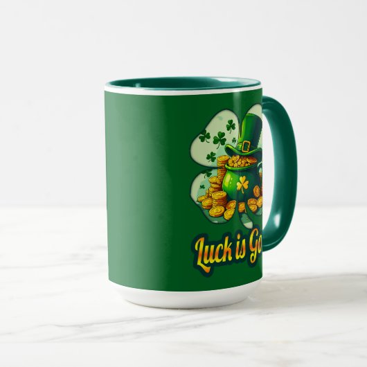 Luck Is Gold St Patrick’s Day - caneca マグカップ (正面右)