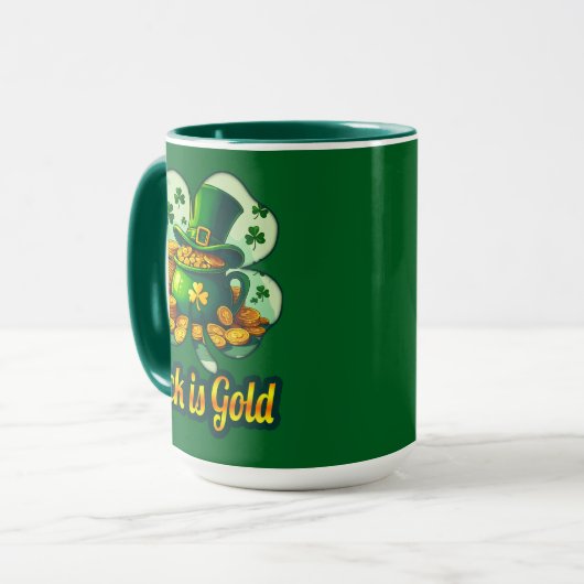 Luck Is Gold St Patrick’s Day - caneca マグカップ (正面左)