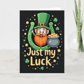 Luck Leprechaun Glitter Texture Card カード (正面)
