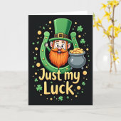 Luck Leprechaun Glitter Texture Card カード (黄色い花)