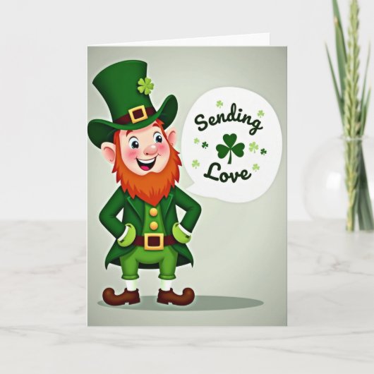 Luck Leprechaun Sending Love Card カード (正面)