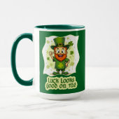 Luck Looks Good on Me St Patrick’s Day - caneca マグカップ (左)