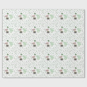 Luck of the Irish Flamingo Shamrock ラッピングペーパー (フラット)