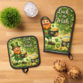 Luck of the Irish Pot Holder Set  鍋つかみ&鍋敷きセット (トップダウン)