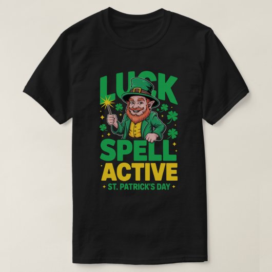 Luck Spell Active Leprechaun St. Patrick’s Day Tee Tシャツ (デザイン正面)