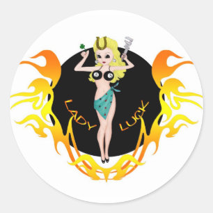 Luck Stickers女性 ラウンドシール