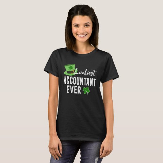 Luckiest Accountant Ever Accounting CPA St Patrick Tシャツ (正面フル)