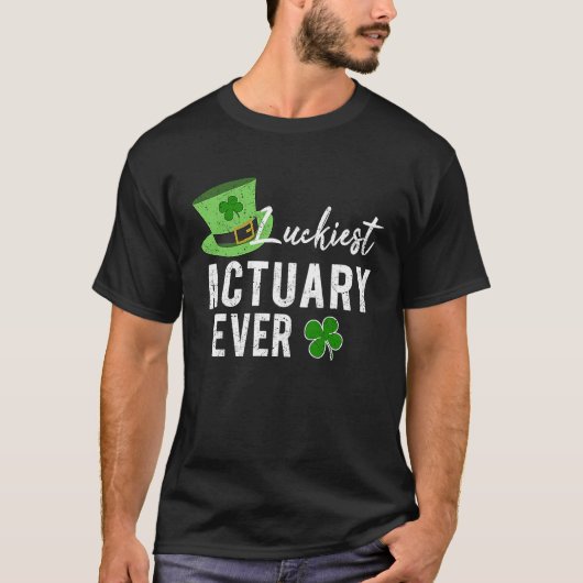 Luckiest Actuary Ever St Patricks Irish Shamrock A Tシャツ (正面)