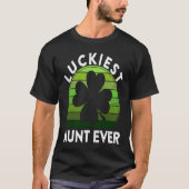 Luckiest Aunt Ever Shamrock Sunset St Patricks Da Tシャツ (正面)