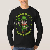 Luckiest Dad Ever Leprechaun Shamrock St Patricks  Tシャツ (正面)