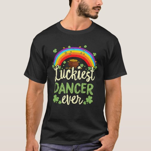 Luckiest Dancer Ever St Patricks Day Rainbow Men W Tシャツ (正面)