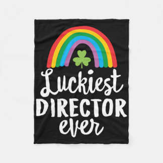 Luckiest Director Ever St Patrick Day Shamrocks  フリースブランケット