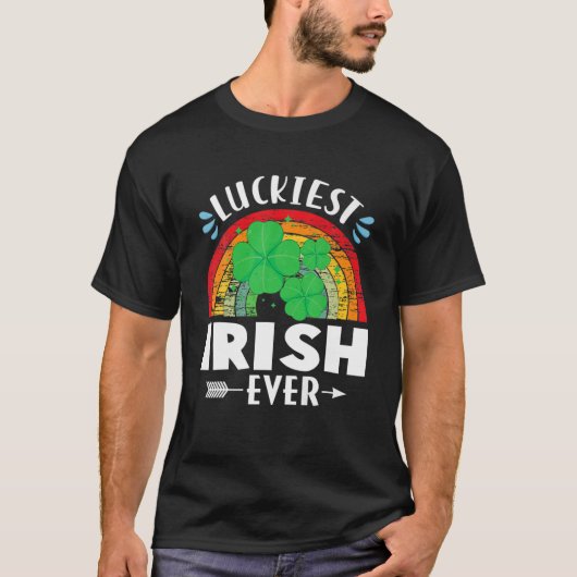 Luckiest Irish Ever Shamrock St. Patricks Day Funn Tシャツ (正面)