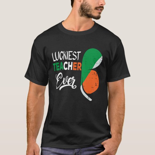 Luckiest Irish Teacher Ever Saint Patrick's day Sh Tシャツ (正面)