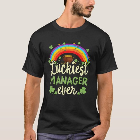 Luckiest Manager Ever St Patricks Day Rainbow Men  Tシャツ (正面)