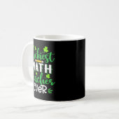 Luckiest Math Teacher Ever Funny Shamrock St Patri コーヒーマグカップ (正面左)
