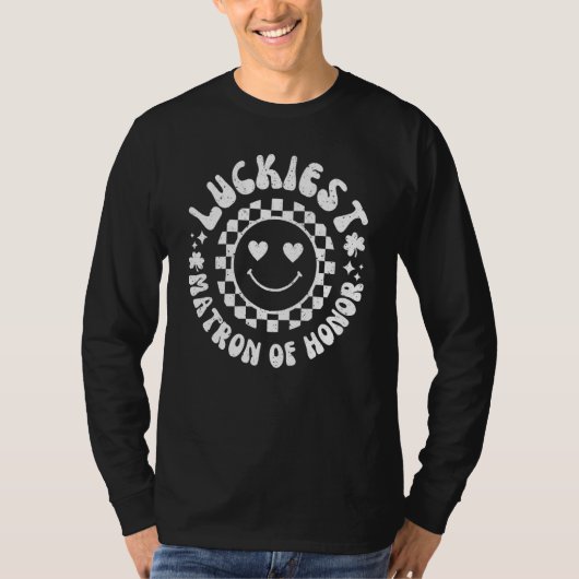 Luckiest Matron of Honor Mrs Lets Get Lucked Up Ba Tシャツ (正面)