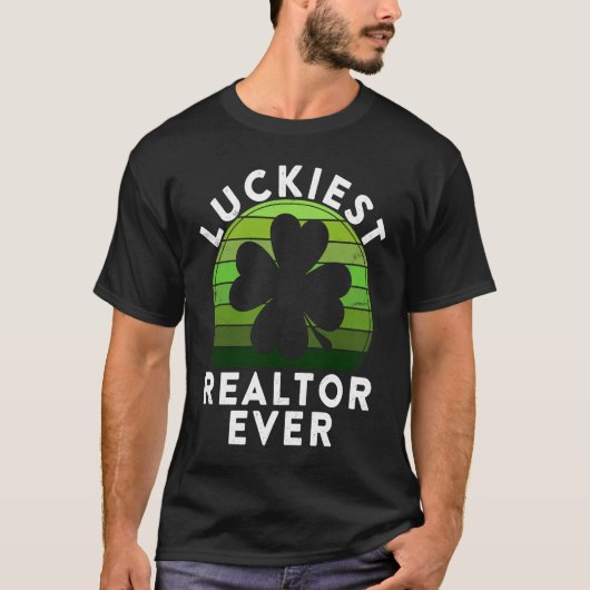Luckiest Realtor Ever Shamrock Sunset St Patricks Tシャツ (正面)