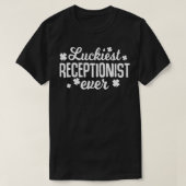 Luckiest Receptionist Ever Irish St Patrick Day gi Tシャツ (デザイン正面)