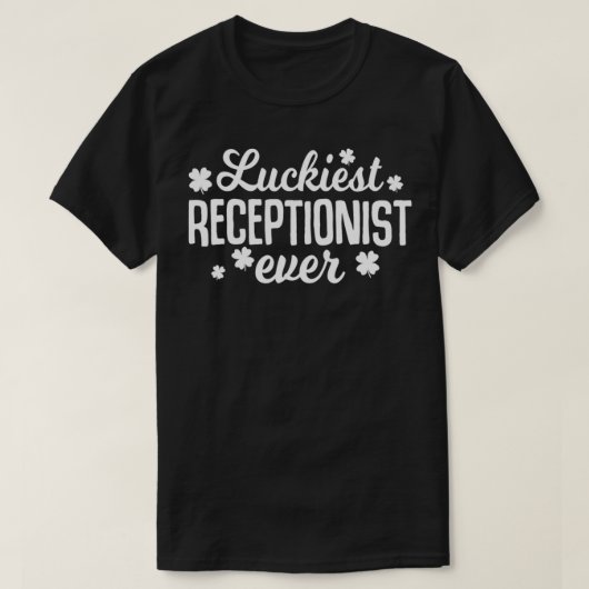 Luckiest Receptionist Ever Irish St Patrick Day gi Tシャツ (デザイン正面)