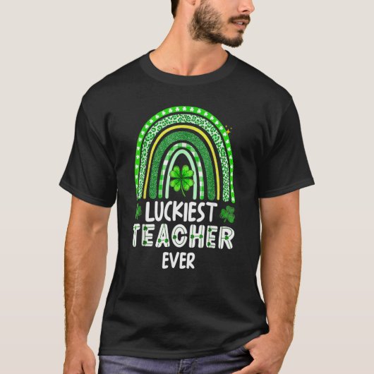 Luckiest Teacher Ever Rainbow St Patricks Day Tシャツ (正面)
