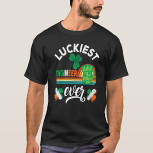 Luckkiestエンジニアエバーシャムロックセントパトリックの日おもしろい Tシャツ