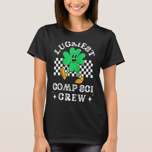 Luckkiest Comp SciクルーComputer Science Coder St P Tシャツ (正面)