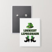 Luckkiest Leprechaunマッチングセントパトリックの日 缶バッジ (正面/裏面)