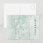 Lucknow India City Map Minimal Design ポストカード (正面/裏面)