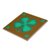 Lucky 4 Leaf Irish Clover 5 brown small tile タイル (側面)