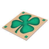 Lucky 4 Leaf Irish Clover 5 tan large tile タイル (側面)