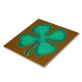 Lucky 4 Leaf Irish Clover brown large tile タイル (側面)