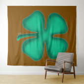 Lucky 4 Leaf Irish Clover brown tapestry タペストリー (インサイチュ(横))