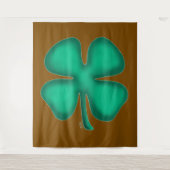 Lucky 4 Leaf Irish Clover brown tapestry タペストリー (正面)