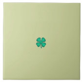 Lucky 4 Leaf Irish Clover tiny lt green large tile タイル (正面)