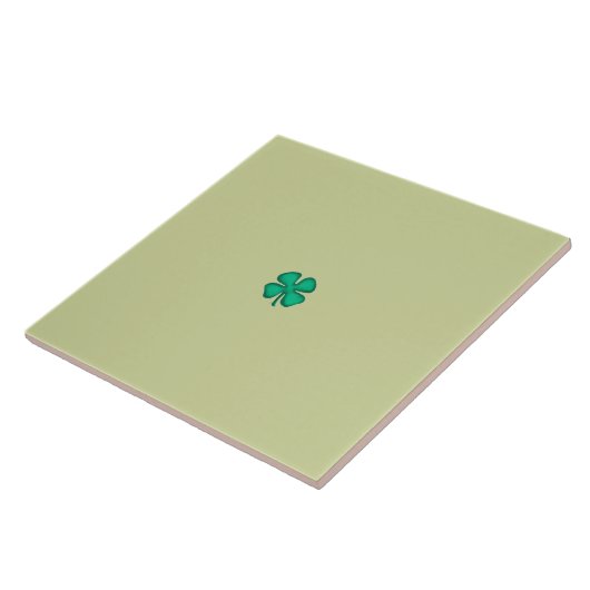 Lucky 4 Leaf Irish Clover tiny lt green large tile タイル (側面)