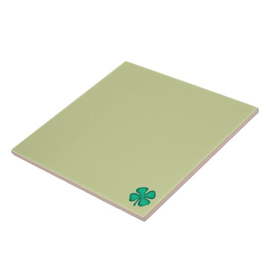 Lucky 4 Leaf Irish Clover tiny lt green large tile タイル (側面)
