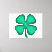 Lucky 4 Leaf Irish Clover white canvas print キャンバスプリント (正面)