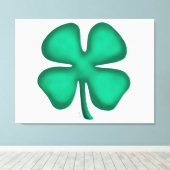 Lucky 4 Leaf Irish Clover white canvas print キャンバスプリント (インサイチュ (ウッドフロア))