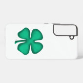 Lucky 4 Leaf Irish Clover white S22Plus phone case Samsung Galaxyケース (裏面横)