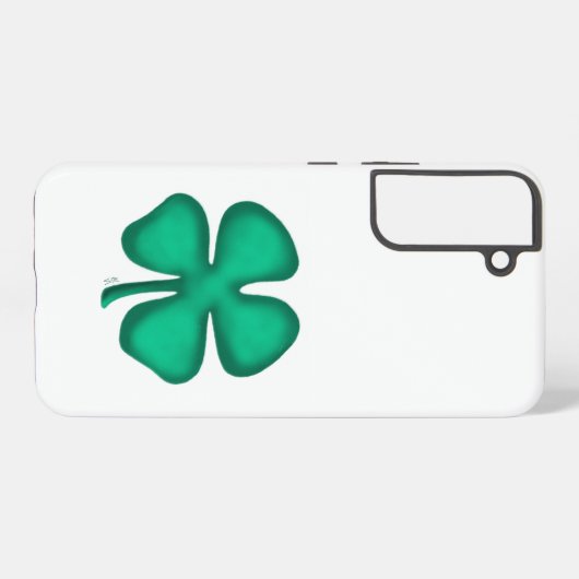 Lucky 4 Leaf Irish Clover white S22Plus phone case Samsung Galaxyケース (裏面横)