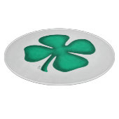 Lucky 4 Leaf Irish Clover wht glass cutting board カッティングボード (角)
