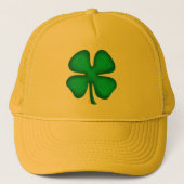Lucky 4 Leaf Irish Clover yellow foam trucker hat キャップ (正面)