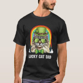 Lucky American Curl Cat Dad St Patricks Day Tシャツ (正面)