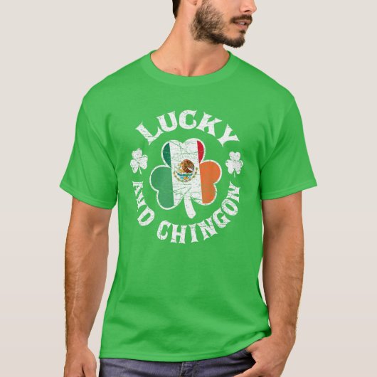 Lucky And Chingon Irish Mexican St Patrick's Day S Tシャツ (正面)