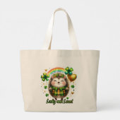 Lucky and Loved Hedgehog Tote Bag ラージトートバッグ (裏面)