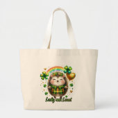 Lucky and Loved Hedgehog Tote Bag ラージトートバッグ (正面)